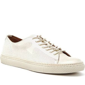 FRYE Men's Gates Perf Logo Low Sneaker - White